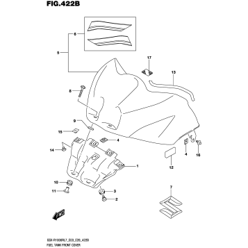 FUEL TANK FRONT COVER (GSX-R1000RL7 E28)