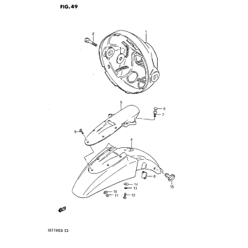 HOUSING HEADLAMP-FRONT FENDER (GS1150EF/EF2/EG)