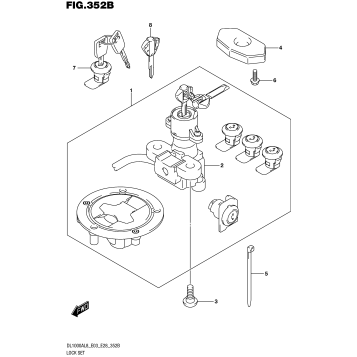 LOCK SET (FOR TOP CASE,SIDE CASE)