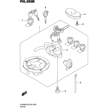 LOCK SET (FOR TOP CASE, SIDE CASE)
