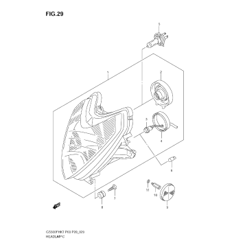 HEADLAMP (GS500F E3, E28, E33, E95)