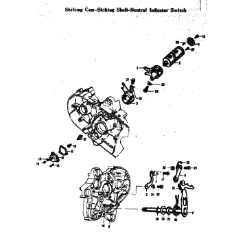 SHIFTING CAM-SHIFTING SHAFT-NEUTRAL INDICATOR SWITCH