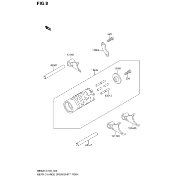 GEAR CHANGE DRUM/SHIFT FORK