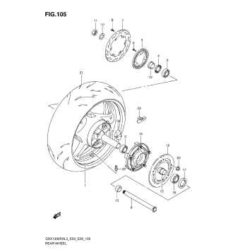 REAR WHEEL (GSX1300RAL3 E28)