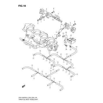THROTTLE BODY HOSE/JOINT (GSX1300RAL3 E33)