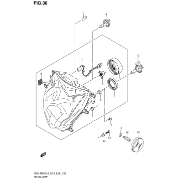 HEADLAMP (GSX-R600L4 E03)