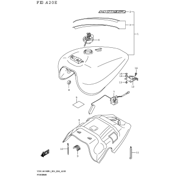 FUEL TANK (E03,E28)(SEE NOTE 1) 420E