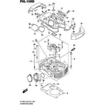 CYLINDER HEAD (REAR) (VL1500TL9 E33)