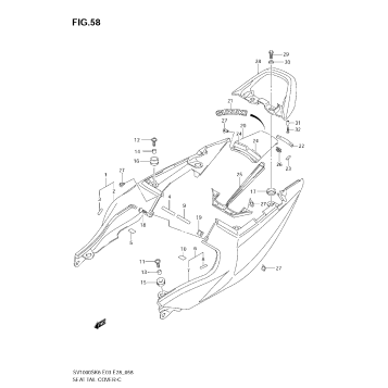 SEAT TAIL COVER (SV1000SK6/SK7)