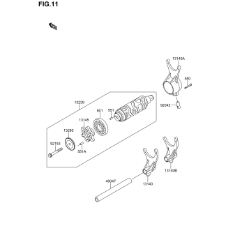GEAR CHANGE DRUM/SHIFT FORK