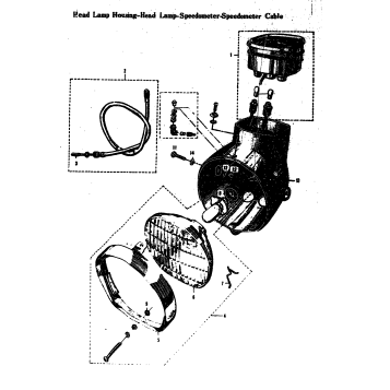 HEAD LAMP HOUSING-HEAD LAMP-SPEEDOMETER-SPEEDOMETER CABLE