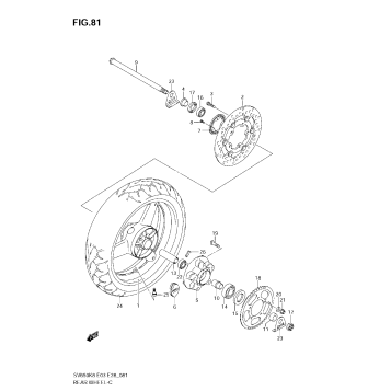 REAR WHEEL (SV650AK8/SAK8)