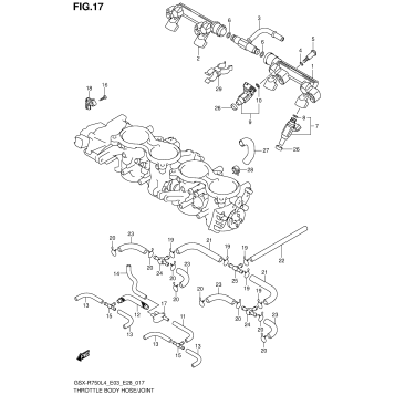 THROTTLE BODY HOSE/JOINT (GSX-R750L4 E33)