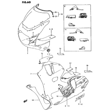COWLING BODY PARTS (MODEL R M18)