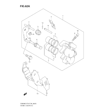 FRONT CALIPER (SV650AK7/SAK7)