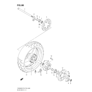 REAR WHEEL (SV650K8/SK8)