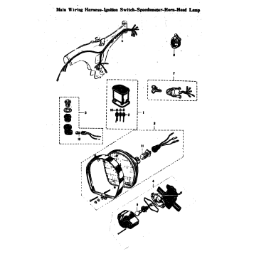 MAIN WIRING HARNESS-IGNITION SWITCH-SPEEDOMETER-HORN-HEAD LAMP