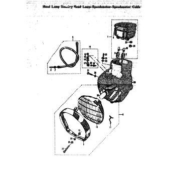 HEAD LAMP HOUSING-HEAD LAMP-SPEEDOMETER-SPEEDOMETER CABLE