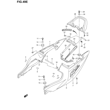 SEAT TAIL COVER (SV1000K5) NOT FOR U.S. MARKET