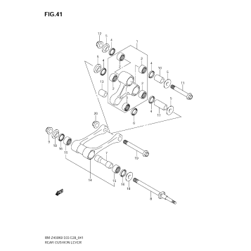 REAR CUSHION LEVER (RM-Z450 K8/K9)