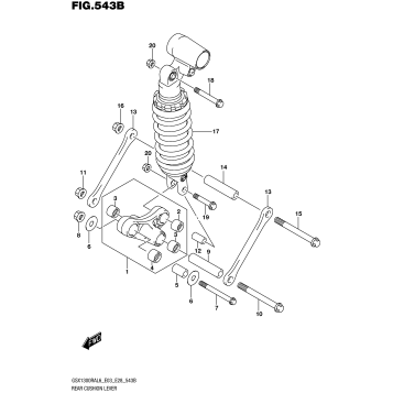 REAR CUSHION LEVER (GSX1300RAL6 E28)