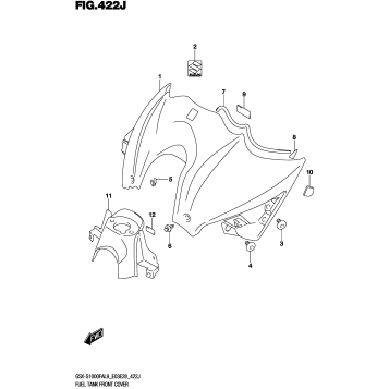 FUEL TANK FRONT COVER (GSX-S1000FZAL9 E33)