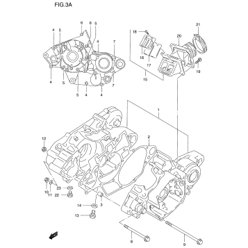 CRANKCASE (MODEL W/X/Y)
