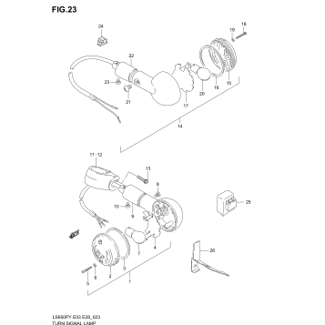 TURN SIGNAL LAMP (MODEL T/V/W/Y/K1/K2/K3)