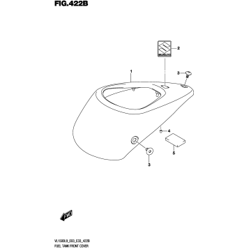 FUEL TANK FRONT COVER (VL1500BL9 E33)