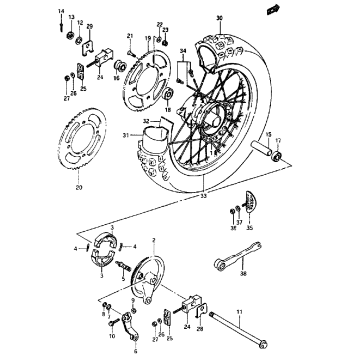 REAR WHEEL (MODEL G/H/J/K)