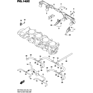THROTTLE BODY HOSE/JOINT (GSX-R750L9 E33)
