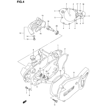 CRANKCASE COVER- WATER PUMP