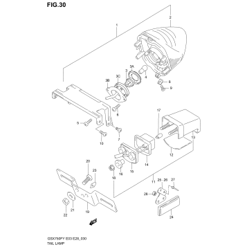 TAIL LAMP (MODEL W/X/Y/K1/K2)
