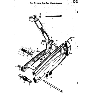 REAR SWINGING ARM-REAR SHOCK ABSORBER