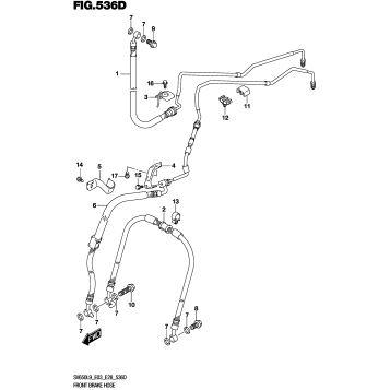 FRONT BRAKE HOSE (SV650AL9 E33)