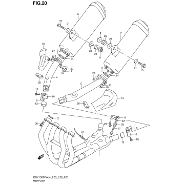 MUFFLER (GSX1300RAL4 E33)