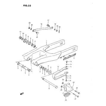 REAR SWINGING ARM (G/H/J)