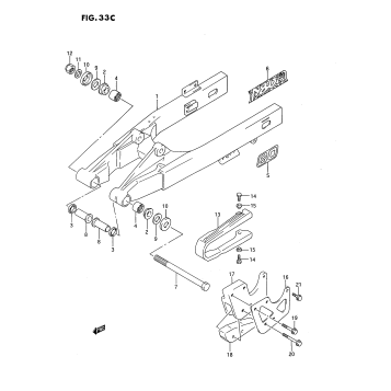 REAR SWINGING ARM (MODEL M/N/P/R/S)