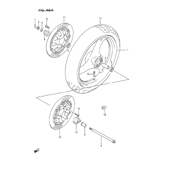 FRONT WHEEL (MODEL K/L/M/N/P/R/S/T)