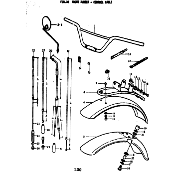 FRONT FENDER - CONTROL CABLE
