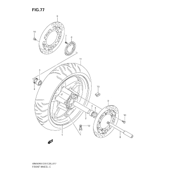 FRONT WHEEL (AN650AK6/AK7/AK8/AK9)
