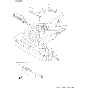 REAR SWINGING ARM (MODEL S/T/V/W)