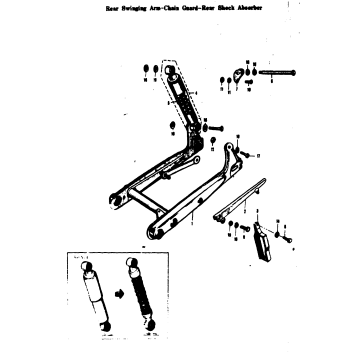 REAR SWINGING ARM - CHAIN GUARD - REAR SHOCK ABSERBER