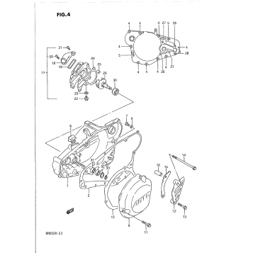 CRANKCASE COVER- WATER PUMP (MODEL K)