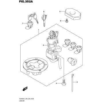 LOCK SET (FOR TOP CASE,SIDE CASE)