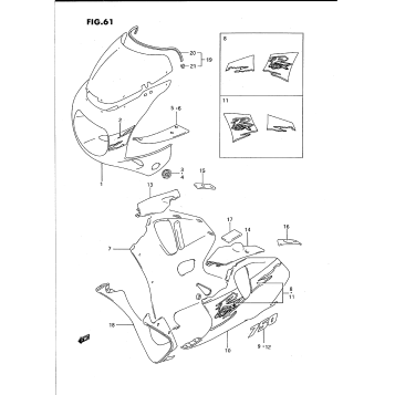 COWLING BODY PARTS (MODEL R 1UJ)