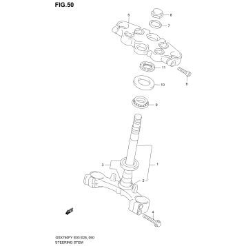 STEERING STEM (MODEL W/X/Y/K1/K2)