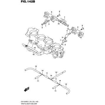 THROTTLE BODY HOSE/JOINT (GSX1300RAL7 E28)