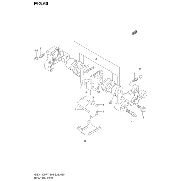 REAR CALIPER (MODEL X/Y/K1/K2 GSX1300RZK3)