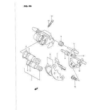 FRONT CALIPER (MODEL K/L/M/N/P/R/S)